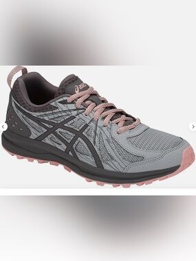 ASICS Women's Gray and Pink Trail Running Sneakers